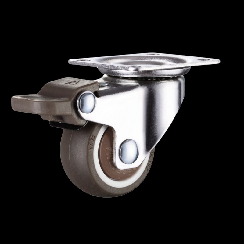 1.25inch 4PCS Swivel Casters with Brake for Furniture Soft Rubber TPE Wheels Platform Trolley Chair Household Aaccessories
