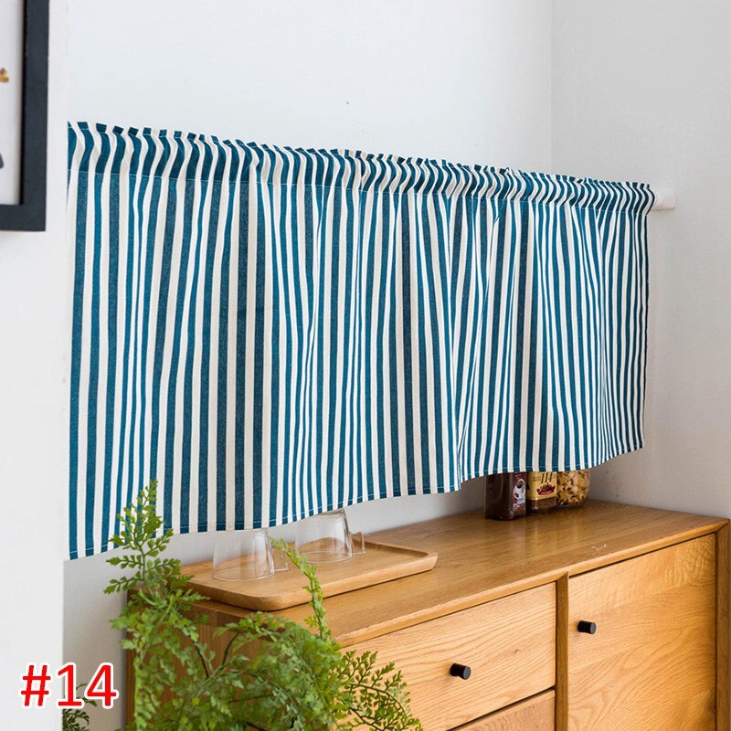 Hanging Short Curtain Floral Half-Curtain Plaid Window Drapes Polyester Half-Curtains for Kitchen Cafe Living Room Decoration: S14 Short Curtain