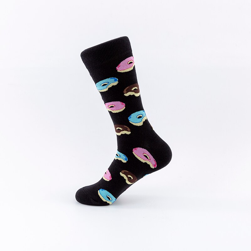 Moda mulaya glada strumpor män/kvinnor chili tortilla kex smörgås popcorn mörk mat serie roliga strumpor han skateboard strumpa: Mustasch