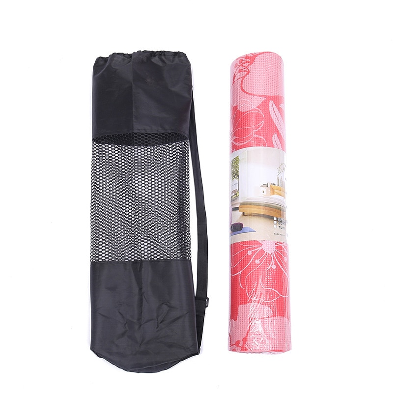 Nylon mesh center yogamåtte taske justerbar rem pilates carrier fitness bodybuilding sportsudstyr