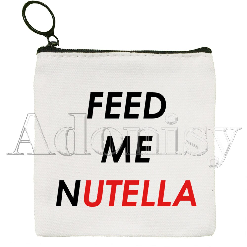 Nutella Nette Einfarbig Leinwand Geldbörse Kleine Frische Neue Reißverschluss Schlüssel Tasche Hand Tasche: F