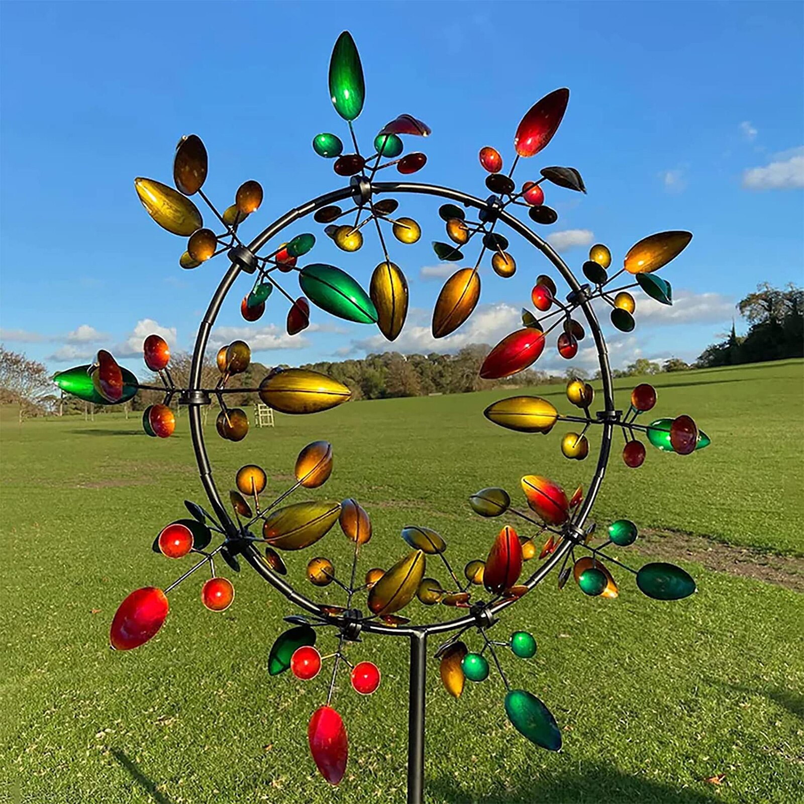 Garden Metal Windmill-Kinetic Metal Wind Spinner Catcher Sculptures Move with The Wind, Lawn Wind Spinners Outdoor Decoration