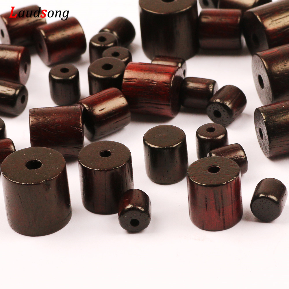 Cuentas de madera de sándalo cilíndricas naturales, espaciador de 6/8/10/12mm, cuentas de madera sueltas para fabricación de joyería, pulsera, accesorios DIY