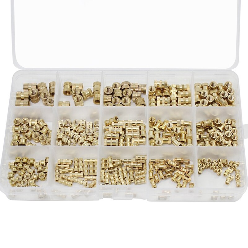 Brass -Melt Insert Nuts Thermoformed Copper Thread Insert Nuts Knurled Injection Brass Nuts M2 M3 M4 M5 330Pcs