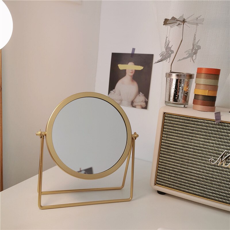 Gouden Make-Up Spiegel Decoratieve Dressing Spiegel Elegante Makeup Beauty Tools Gereedschap