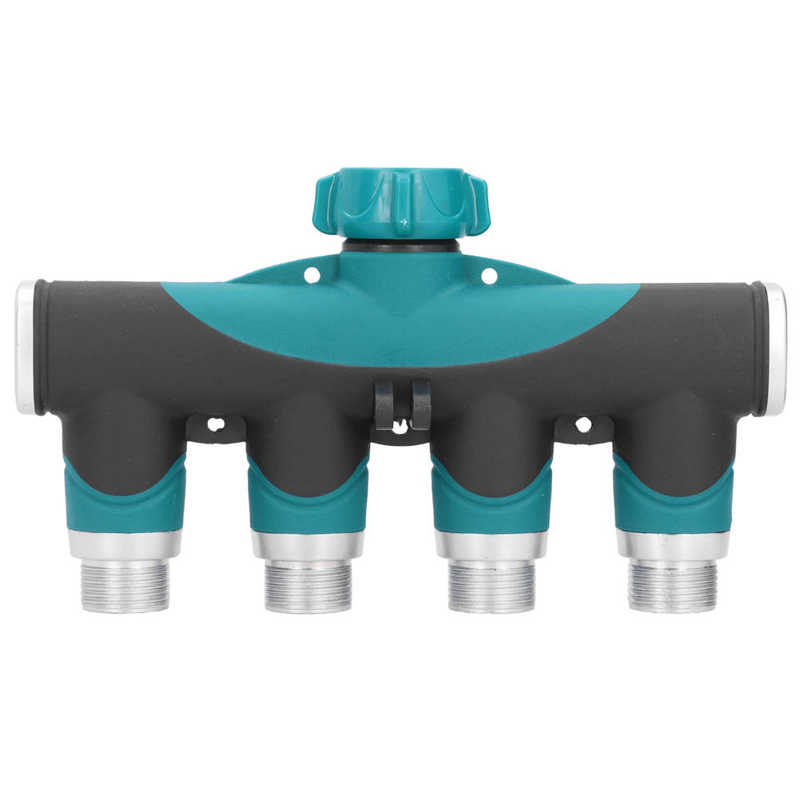 3/4 Inch 4 Way Hose Splitter Metal Valve Water Distribution Controller Connector Garden Lawns Product European Standard Connect