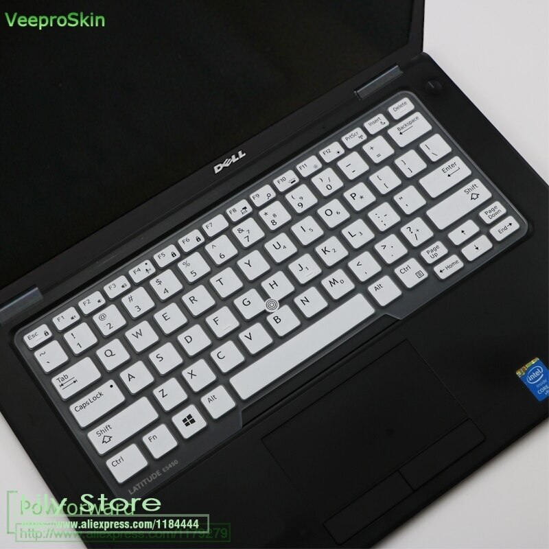 For Dell Latitude 7490 3340 E3340 E5450 E5470 E7450 14 inch Laptop Notgebook Keyboard Cover Protector Skin: white