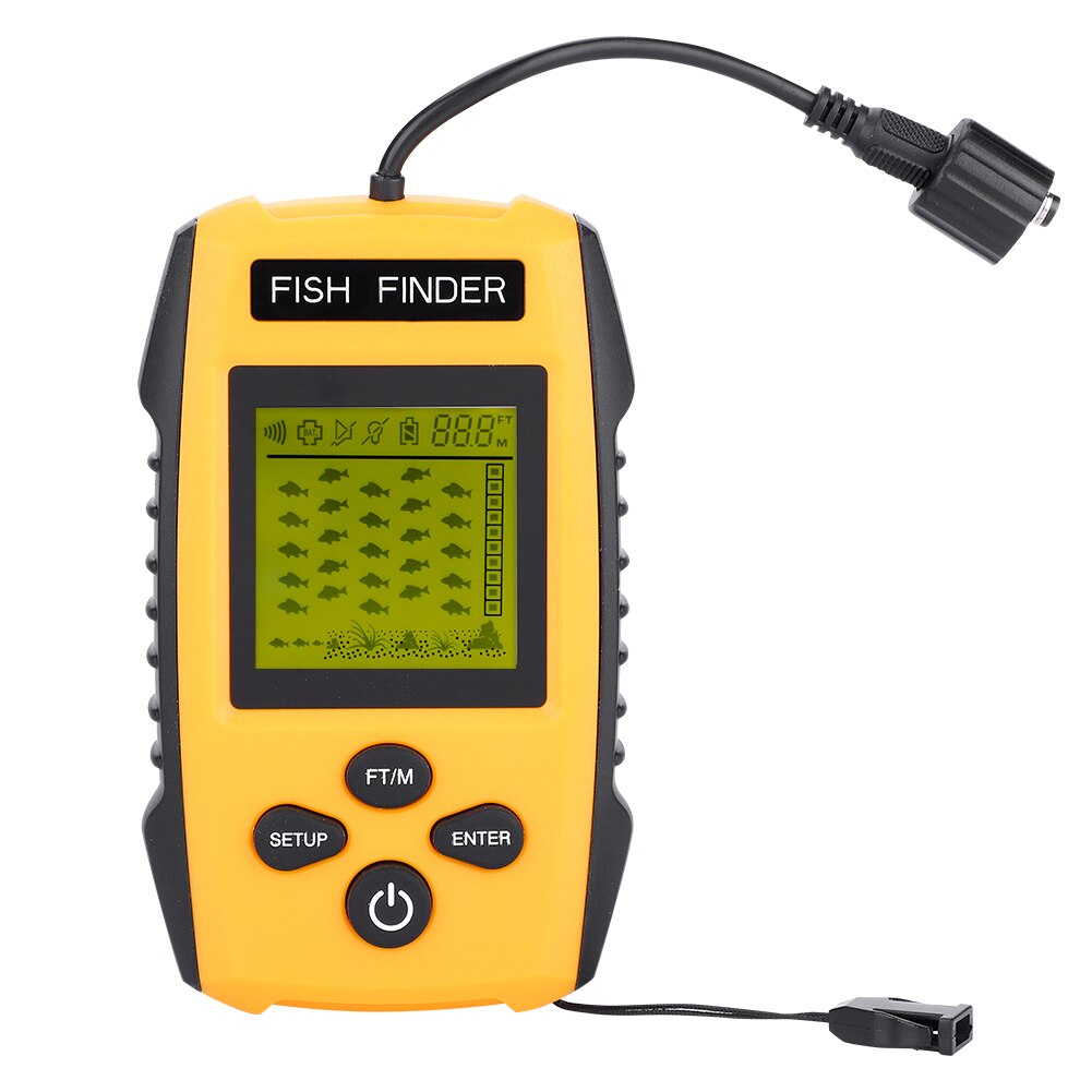 Portable 100M LCD Fish Finder with Sonar Sensor Fishing Accessory with a neck strap