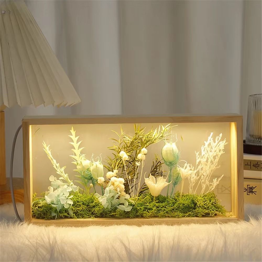 Creatieve Shadow Box Frame DIY Rechthoek 3D Fotolijst Transparant Acryl Panelen Houten Nachtlampje Show Case Kantoordecoratie