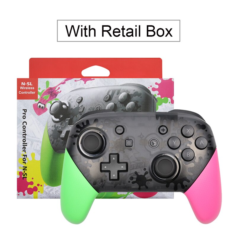 Interruptor sem fio bluetooth pro controlador gamepad para nintendo switch para ns console joystick controle sem fio: Splatoon-with box