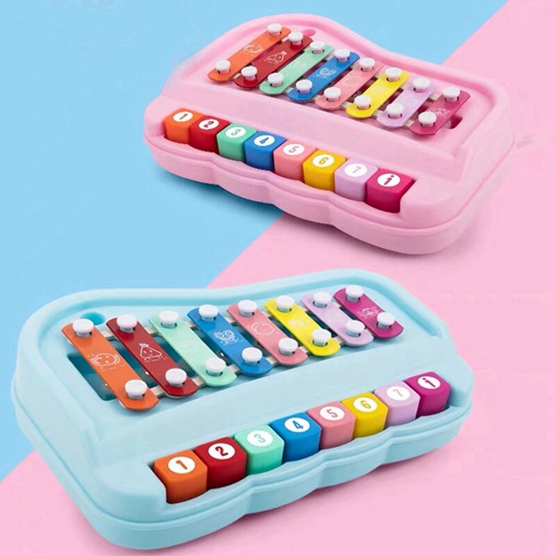 Juguete de Piano para niños, 8 teclas multicolor Teclado de Piano xilófonos de juguete