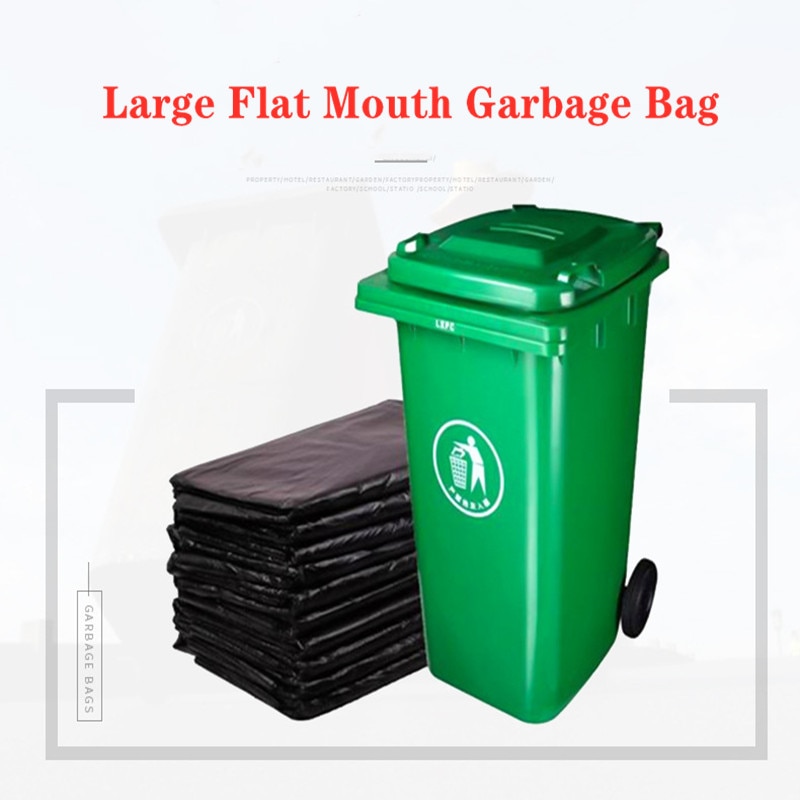 50 Pcs Big Capacity Trash Bag Heavy Duty Thickened Extra Large Commercial Waste Trash Garbage Bag Black Hotel Market Trash Bags
