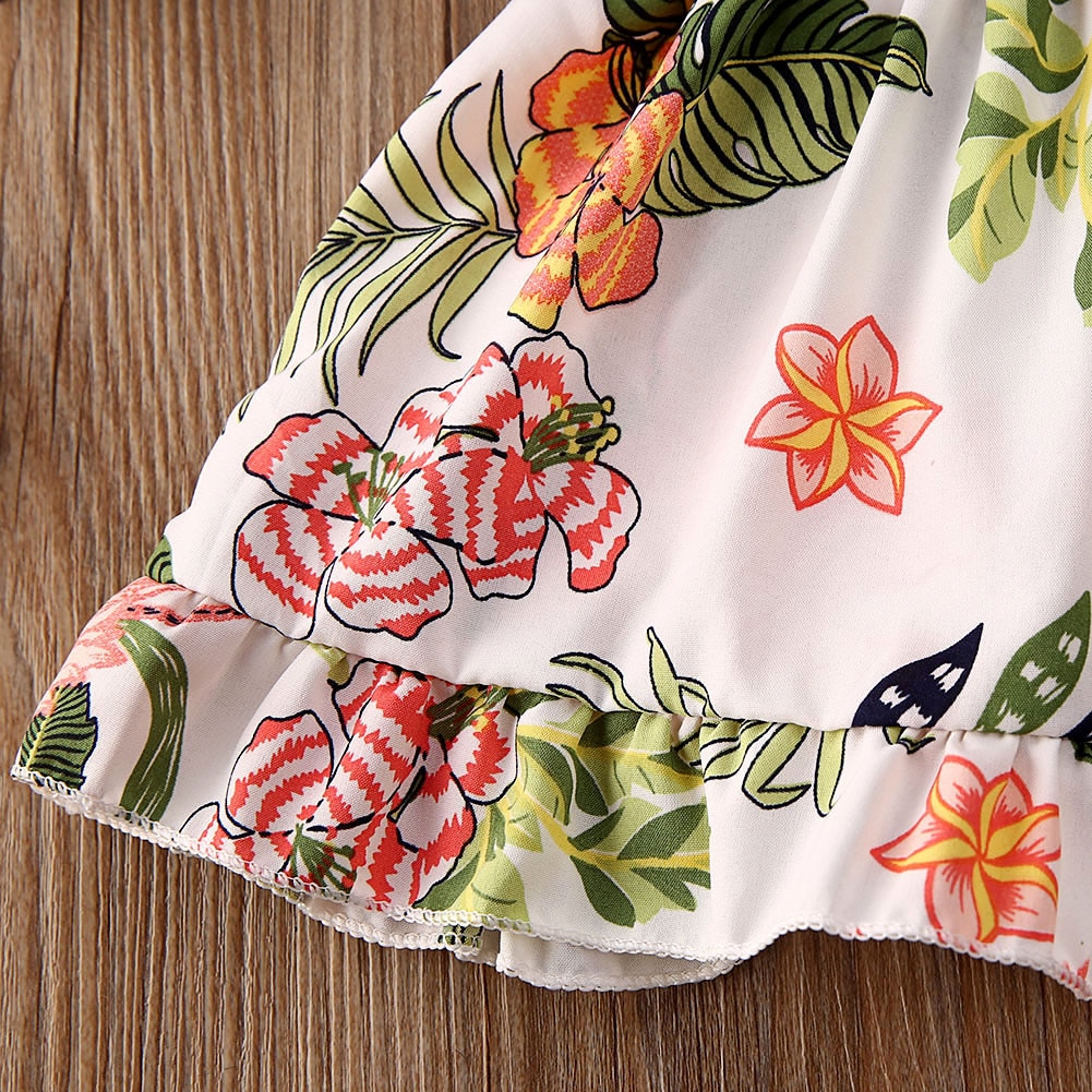 Girl Dress Summer Toddler Baby Girl Flower Print Dress Sleeveless Mini Tutu Dress Pageant Party Dresses