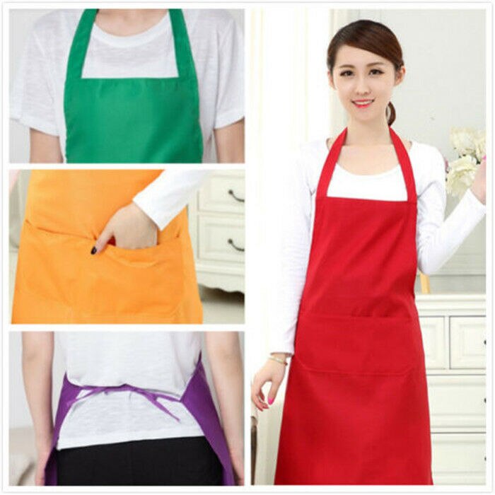Delantal con pechera ajustable para hombre y mujer, vestido de Chef para restaurante, cocina clásica con bolsillos, artesanía de carnicero para hornear, cocina, barbacoa