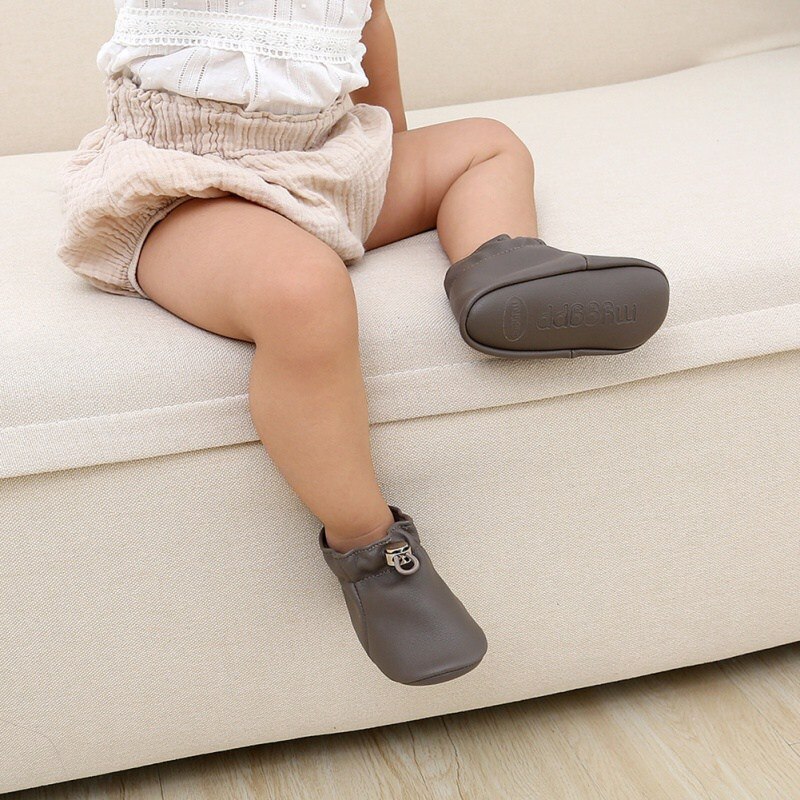 -né anti-dérapant semelle souple baskets premiers marcheurs bébé garçon fille PU cuir poche chaussures semelle souple enfant en bas âge chaussures 0-18M