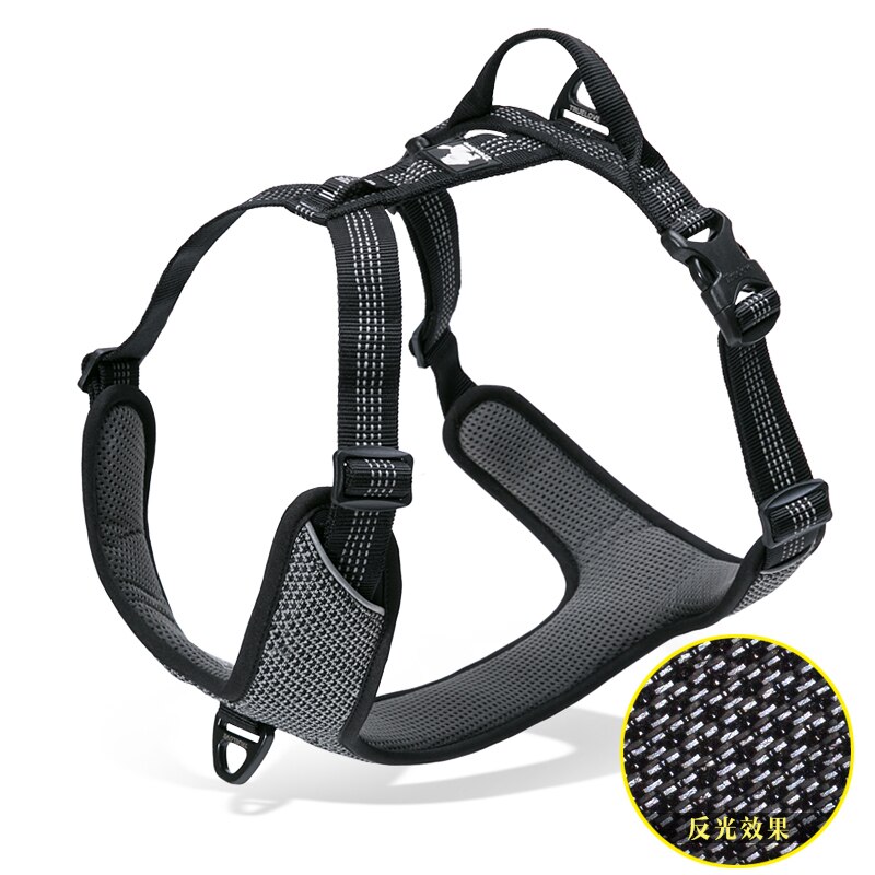 Truelove Hond Harnas Auto Harnas Hond Voor Grote Hond Sport Lifting Verlichting Reflecterende Harnas Voor Honden Pit Bull Terrier dierenwinkel: Black Dog harness / M chest 56-68cm