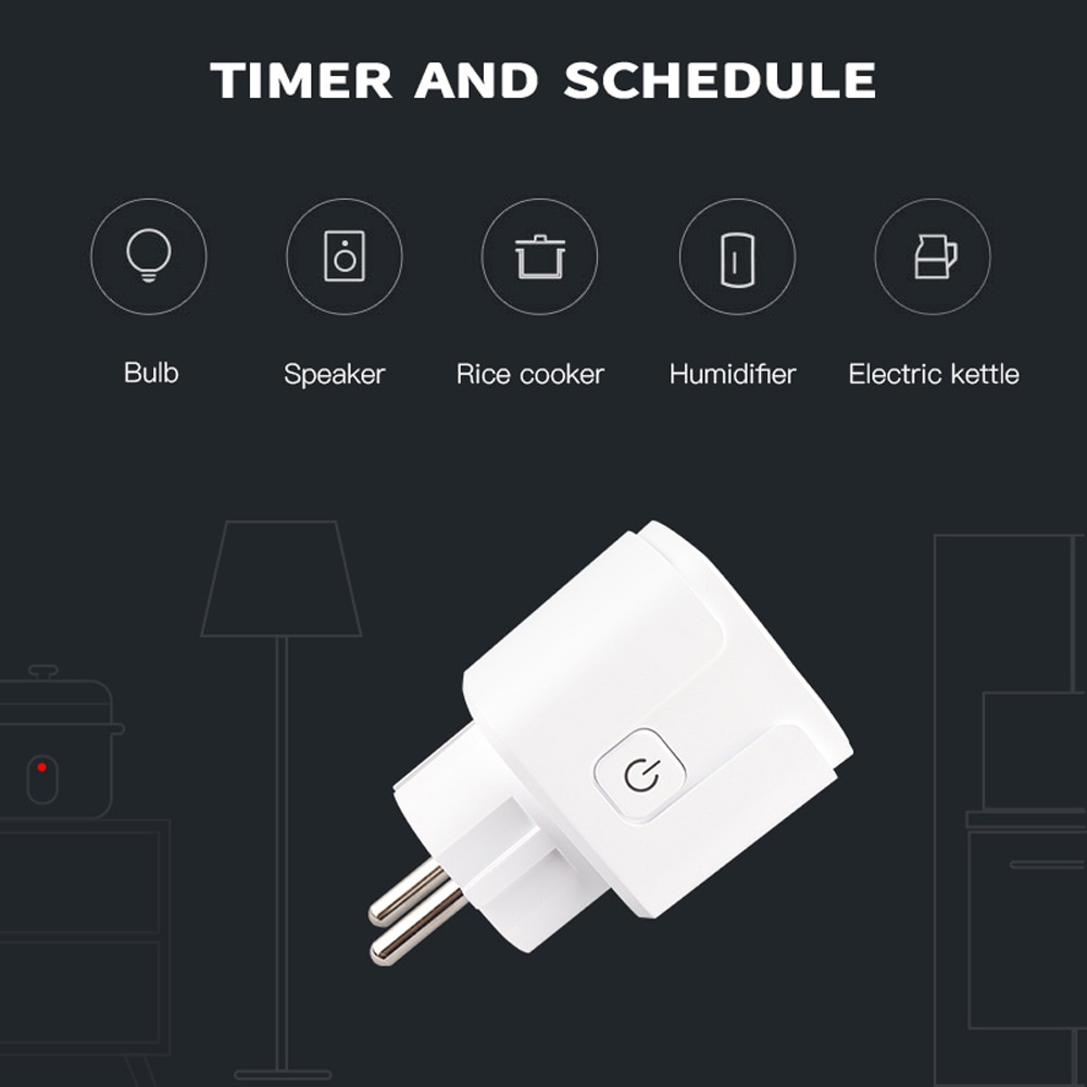 EU WiFi Stecker kabellos Clever Steckdose Dohome Weise Freigestellter Reomote Kontrolle Stimme Kontrolle Schalter 16A Arbeit mit Google Assistent Alexa