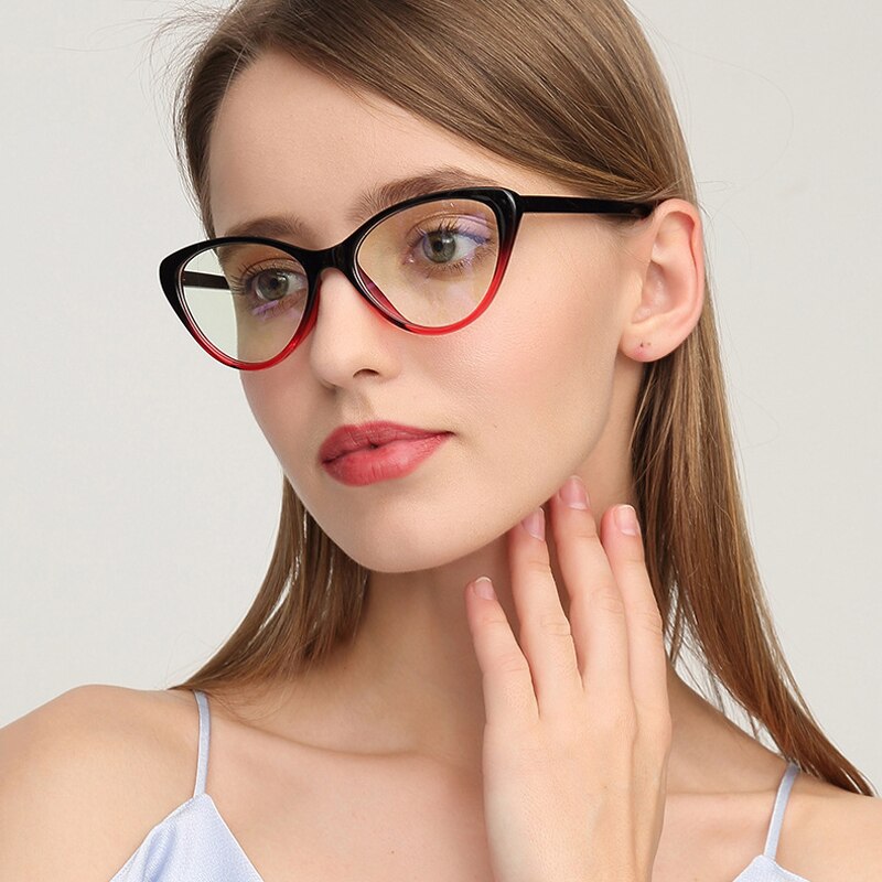 Elbru Cat Eye Glasses Spectacles Frame Women Eyeglasses Computer Myopia Vintage Ladies Eyewear Frame Clear Lens Glasses