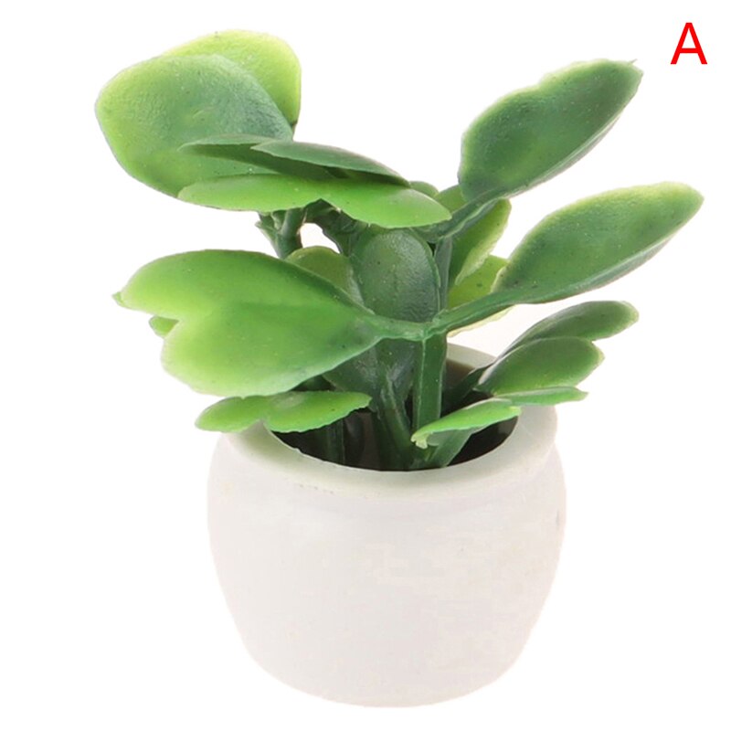 1:12 Dollhouse Miniatuur Groene Plant In Pot Meubilair Home Decor Accessoires Pretend Paly Speelgoed: A