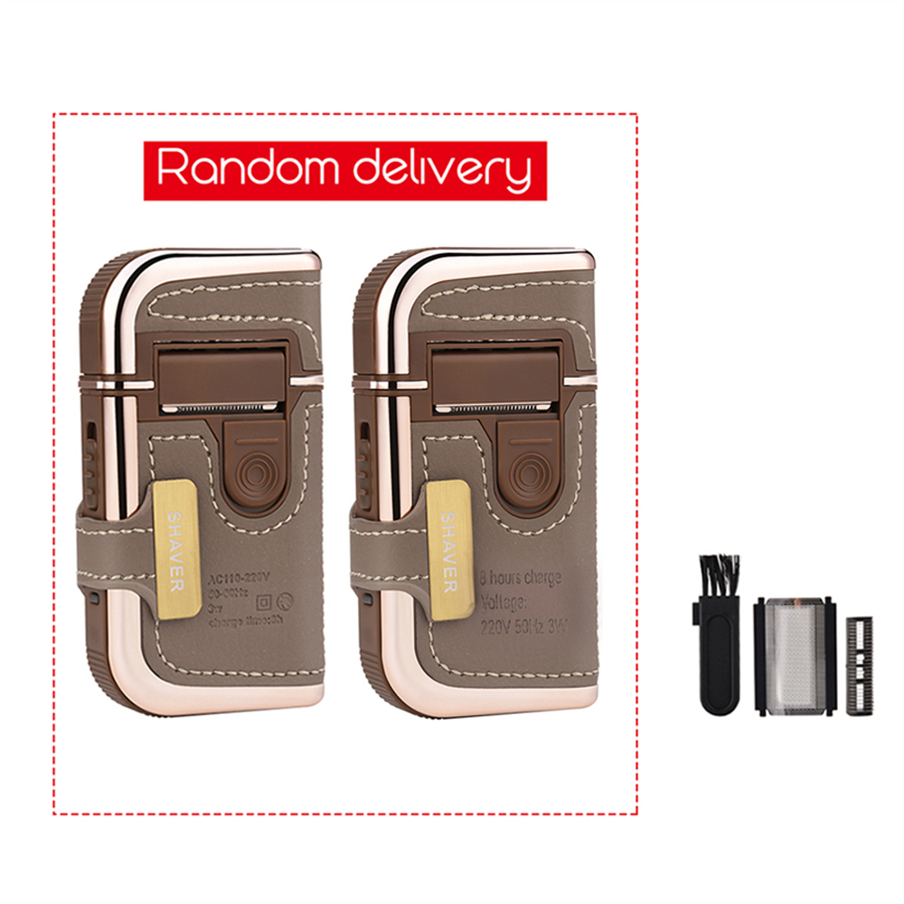 Professioneel herenscheerapparaat Draadloze baardtrimmer Oplaadbaar scheerapparaat Mini lederen draagbare elektrische scheermachine