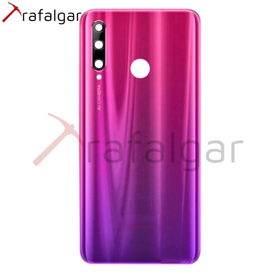 Funda trasera para Huawei Honor 10i, carcasa de plástico para batería, piezas de repuesto: Red With Lens