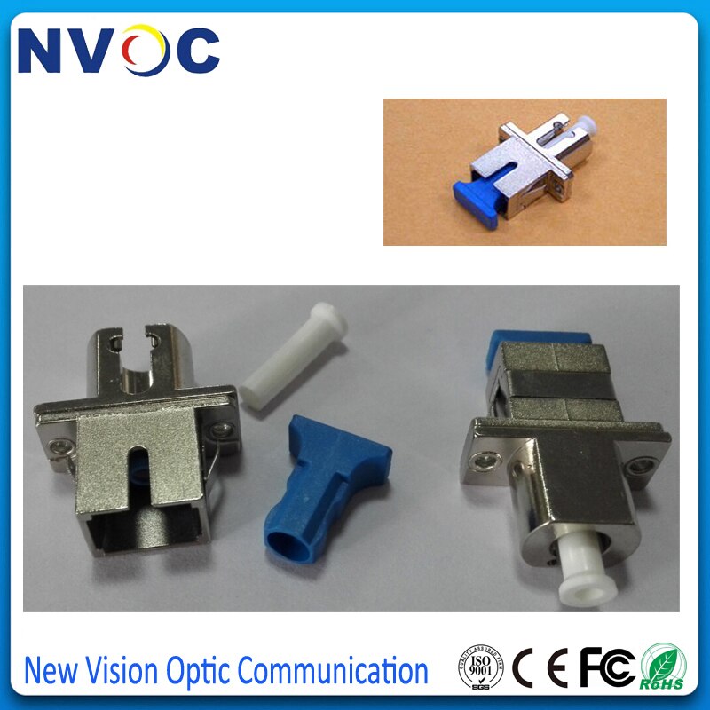 5Pcs/Lot,SC-LC SM SX Metal Fiber Optic Hybrid Adapters,SC-LC Single Mode Simplex Fiber Optical Coupler Connector