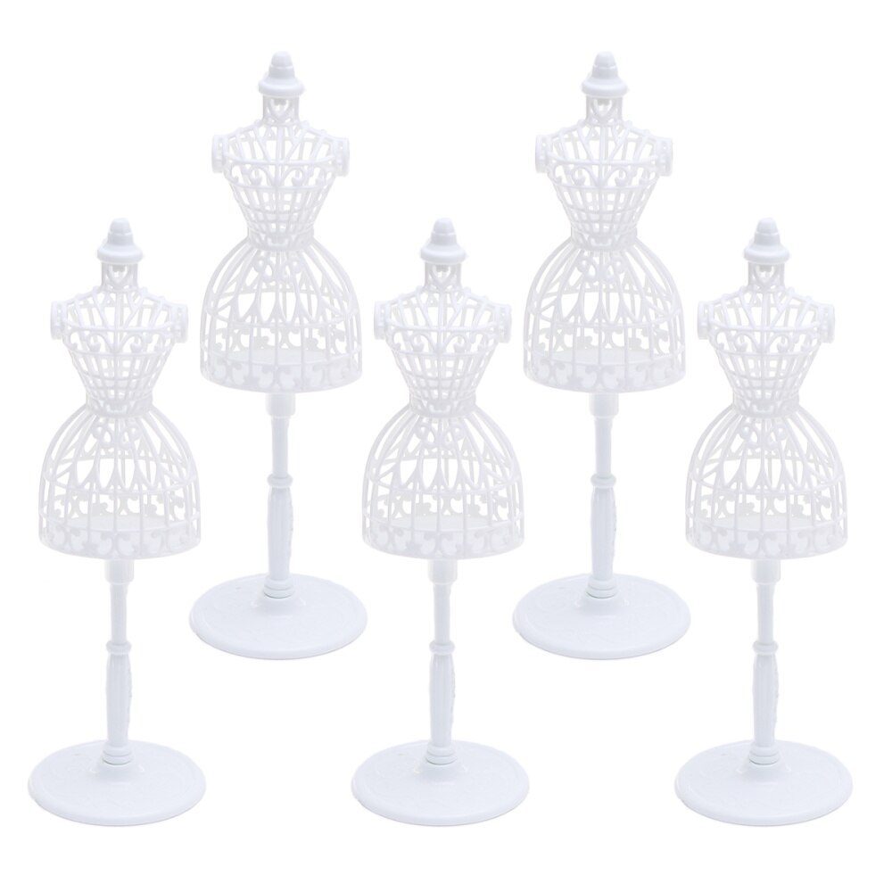 20 sztuk mini manekin moda kreatywny stylowy dziurawy Sztuka manekin mini lalka ubrania manekin mini ubrania Model stojak: biały