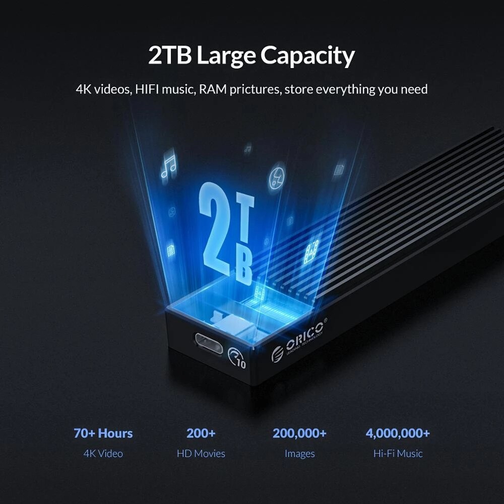 ORICO M.2 SATA Enclosure,M2 SATA NGFF USB Case,5Gbps M2 SATA SSD Case, 5Gbps NGFF SATA SSD box For 2230/2242/2260/2280 m2 SSD