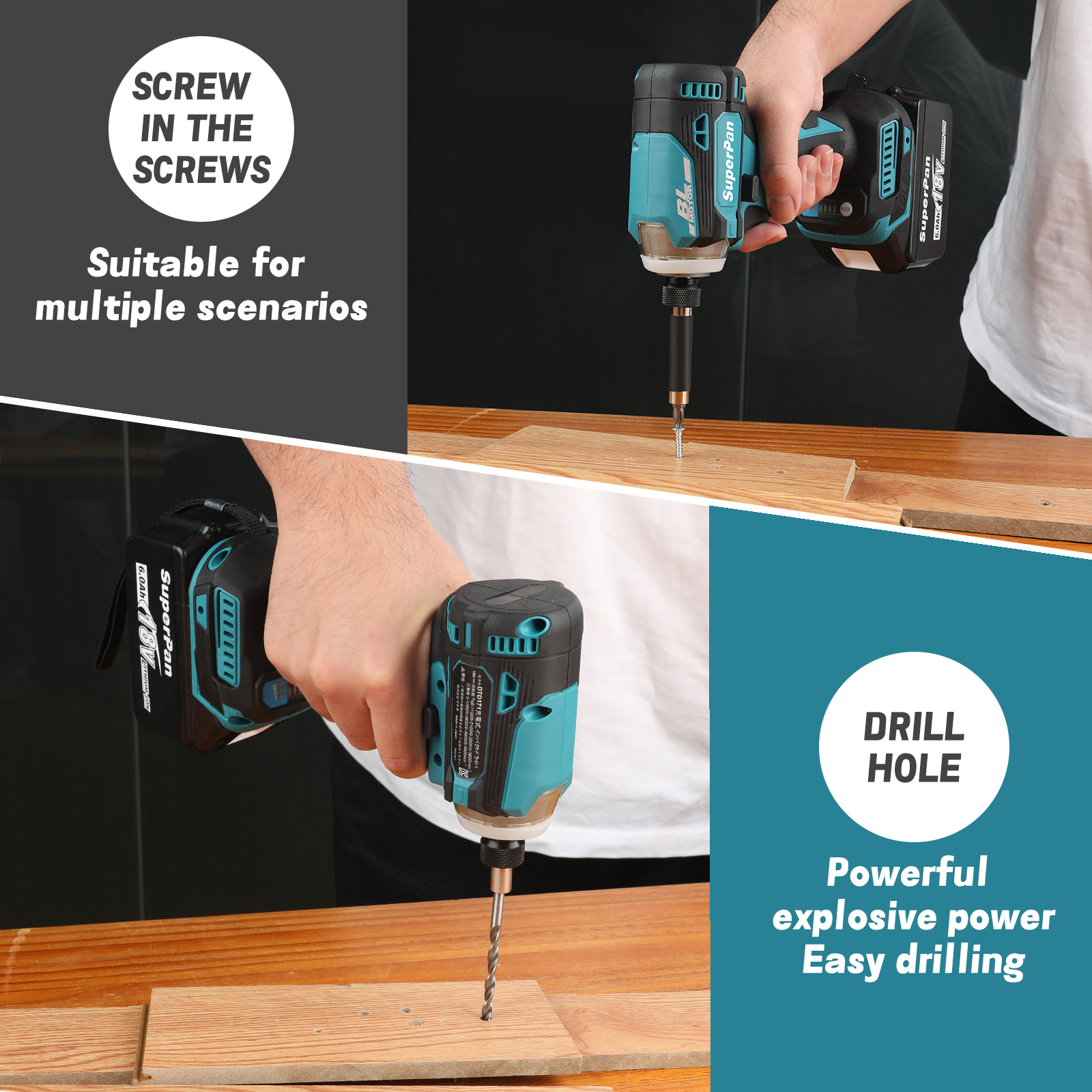 Brushless Electric Tools DTD171 Cordless Impact Driver,Electric Screwdriver power tools Wireless drills For Makita 18V Battery