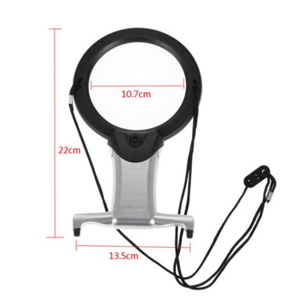 Loupe à LED pratique 6X grande loupe avec lampe à Led lumineuse loupe géante lecture mains libres