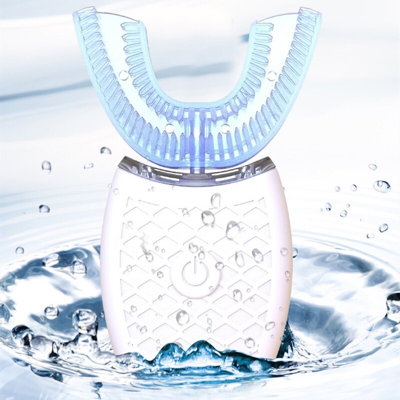 360 graders automatisk sonisk elektrisk tandbørste silikone ultralyds elektronisk u type tandbørste usb genopladelige tænderens