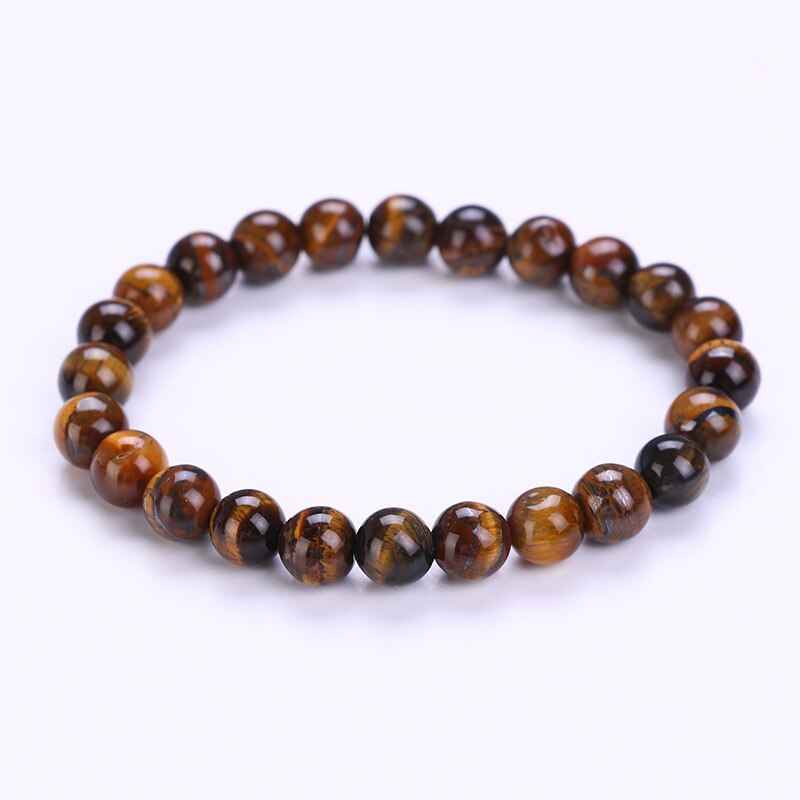 Natuurlijke Transfer Luck Purple Amethisten Bead Armband Chakra Yoga Vulkanische Steen 8mm Ronde Stenen Kralen Armbanden Voor Vrouwen: Tiger Eye