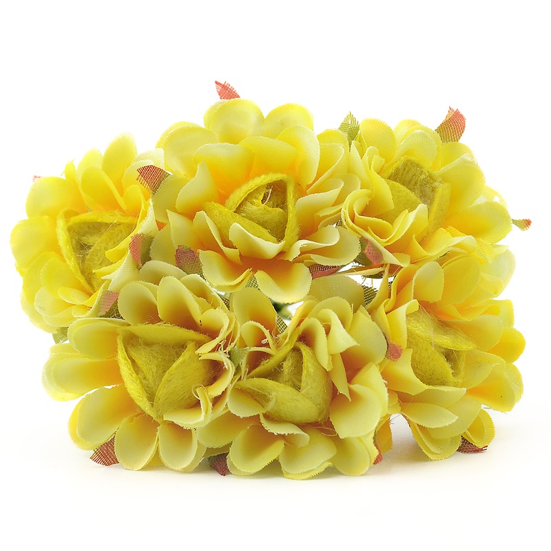 Bouquet de pavot en imitation soie artificielle, 6 pièces, bon marché, décoration de mariage, de noël à domicile, couronne à faire soi-même, application artisanale: yellow