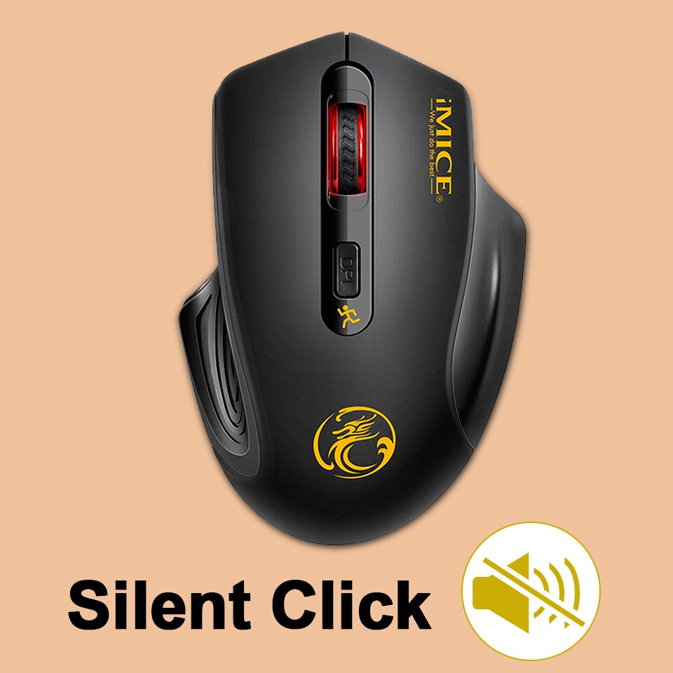 Wireless Mouse USB Computer Mouse Silent Ergonomic Mouse 2000 DPI Optical Mause Gamer Noiseless Mice Wireless For PC Laptop: Black Silent