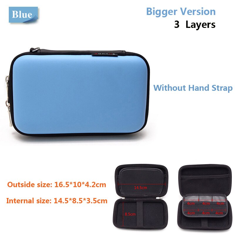 Portable HDD bag TF/SD card Storage Bag for External 2.5" Hard Disk case/Earphone/U Disk/Power Bank case bag USB Cable bag: Blue-Bigger