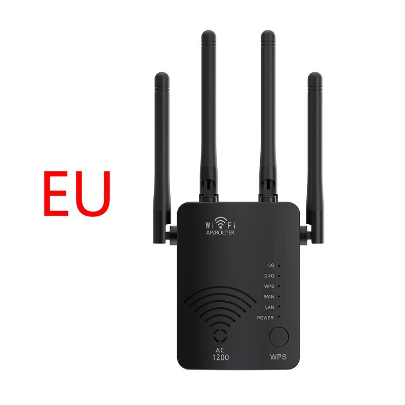 WiFi Signal Booster 1200Mbps WiFi Repeater 2,4G und 5G Dual Band Internet 28TE: EU plug