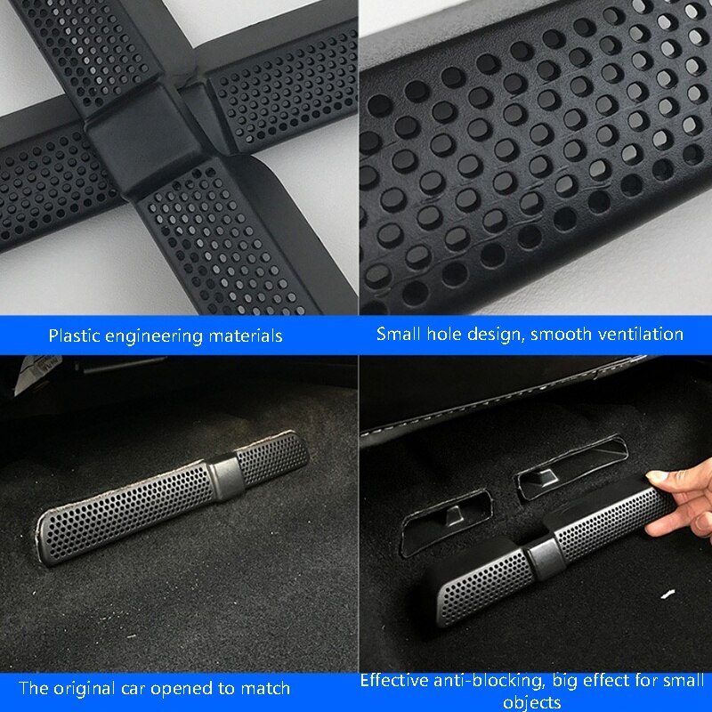 2PC Car Air Outlet Cover for Skoda Kodiaq - Back Seat Under Car Rear Seat Air Conditioning Vent Cover