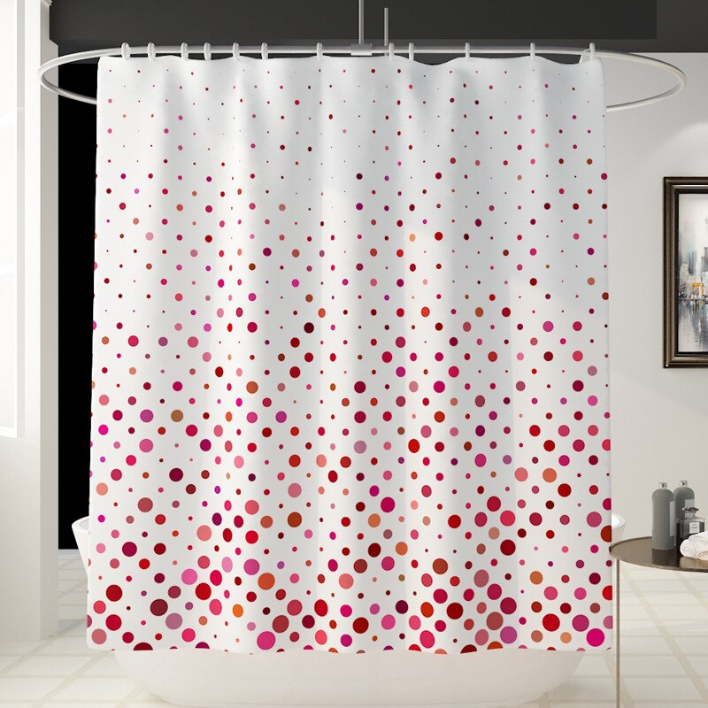 Eenvoudige Geometrische Badmat Douche Decoratie Badtapijten Badkamer Badmat En Douchegordijn Set Dot Gedrukt Wc Matten: Shower Curtain-484