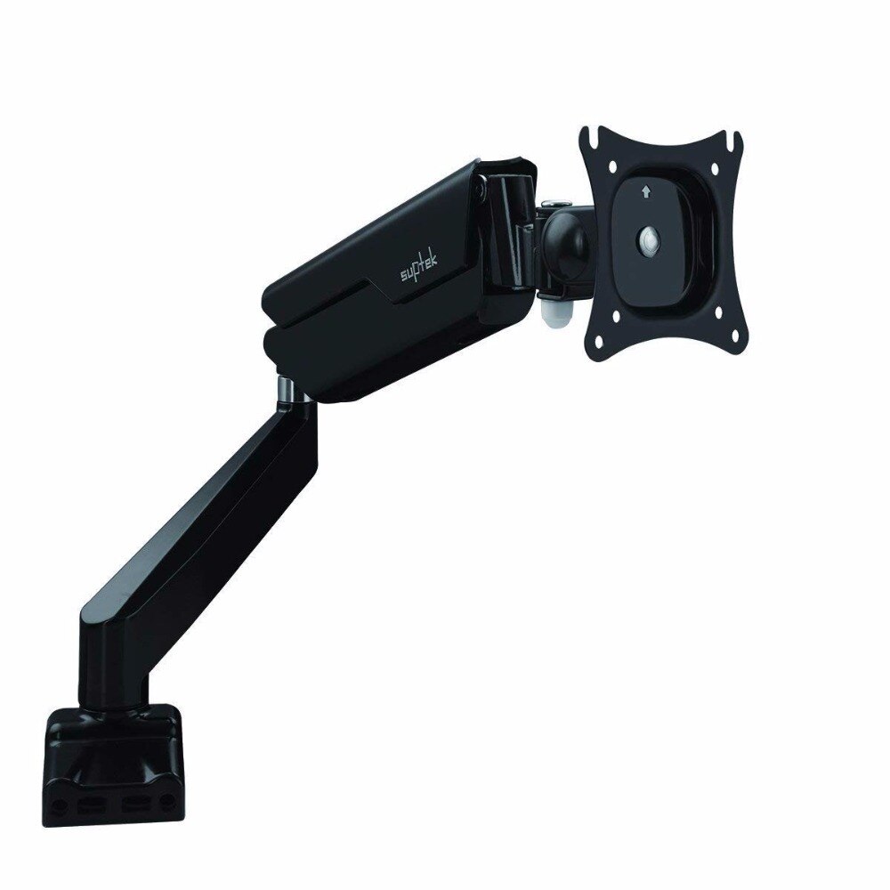 Suptek Full Motion Desk Mount with Mount and Gas Spring for Computer Monitors 13-30" LED LCD Flat Panel TVs: Black