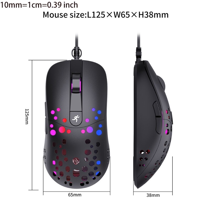 Wired Gaming Keyboard Mouse Combo Gaming Keyboard Mouse Ergonomic RGB LED Rainbow Backlit Keyboard Mouse 8000DPI (Black)