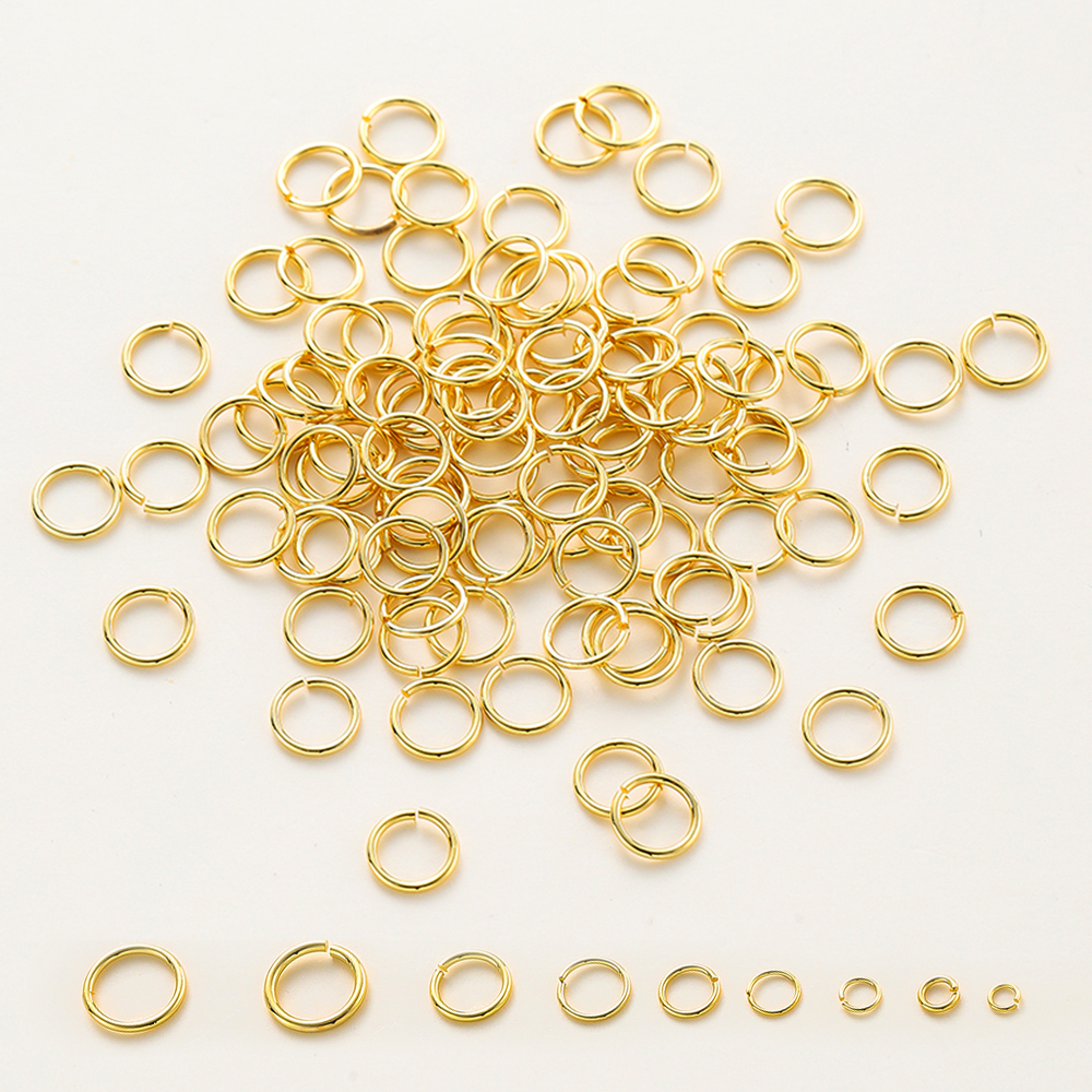 50-200 Stks/partij 14K/18K Echt Verguld Messing Open Sprong Ring Split Verbindingsringen Voor Diy Sieraden Maken Accessoires
