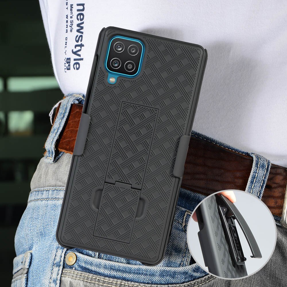 Running Sport Holster Back Case Kickstand Swivel Belt Clip Cover Houder Voor Samsung Galaxy A12 4G A125 A125F SM-A12F SM-A12F/Dsn