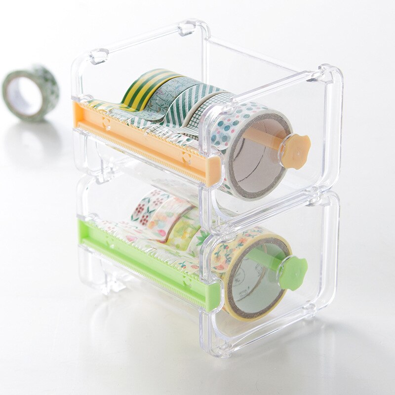 Stationery Masking Tape Cutter Washi Tape Storage Organizer Cutter Office Tape Dispenser