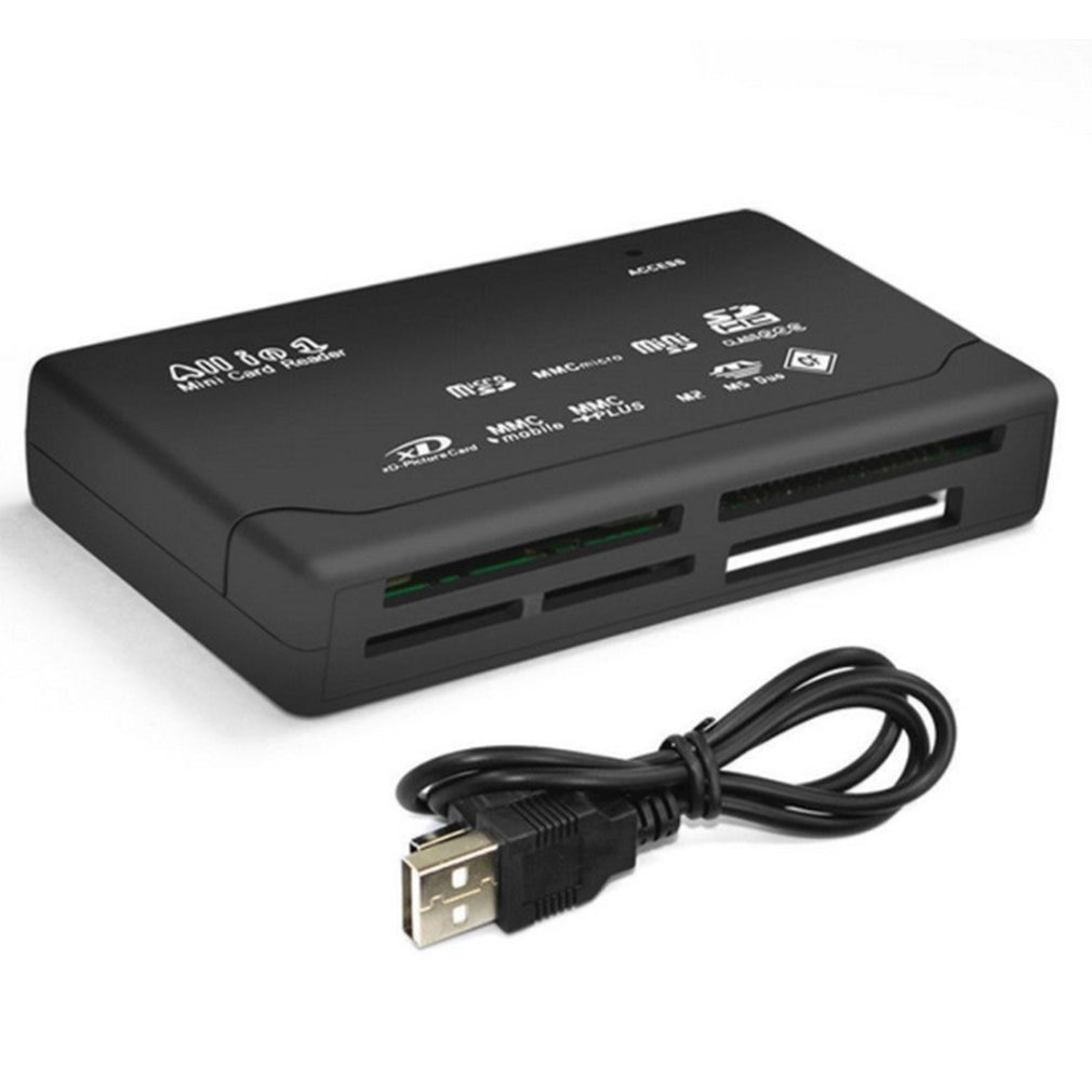 Memory Card Reader Mini 26-In-1 Usb 2.0 High Speed Voor Cf Xd Sd Ms Sdhc Met led Licht Kaartlezer