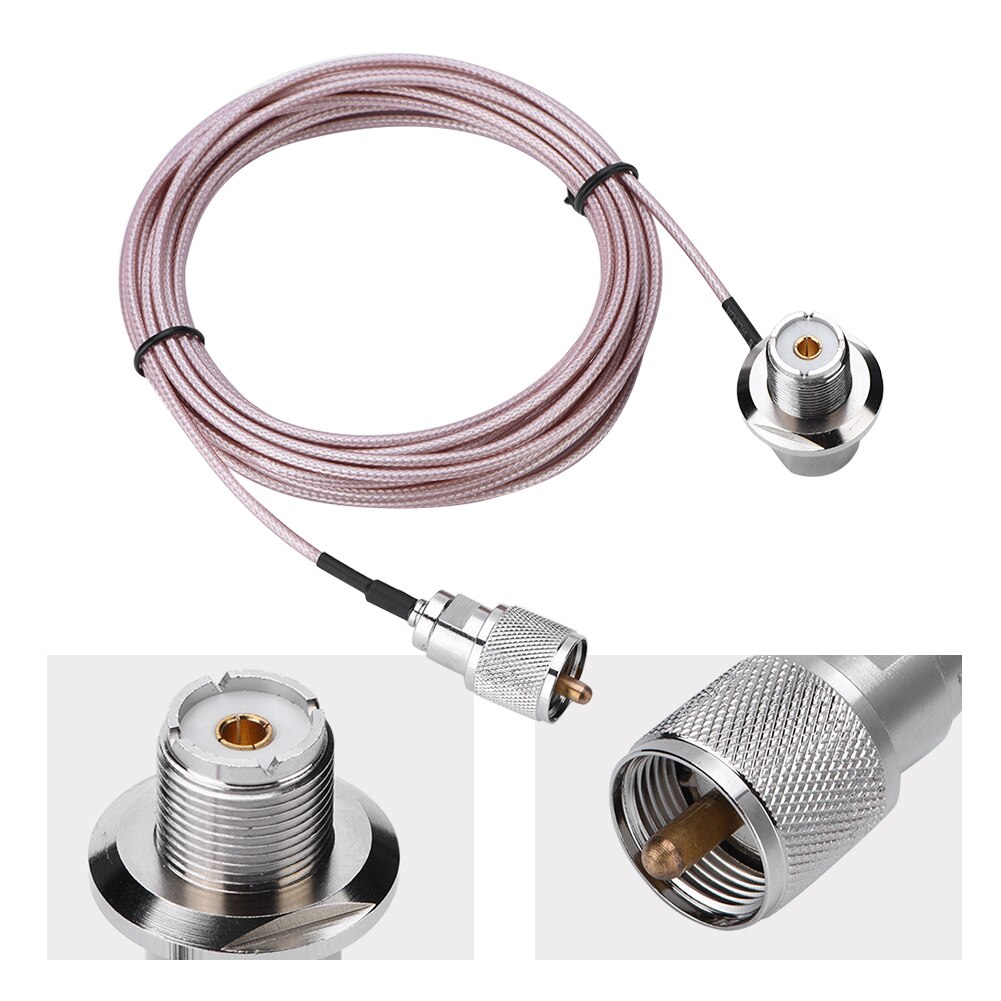 brand SOONHUA Coaxial Coax Cable 5M Coaxial Coax Cables Male to Female Socket Adapter for Mobile Radio Antenna