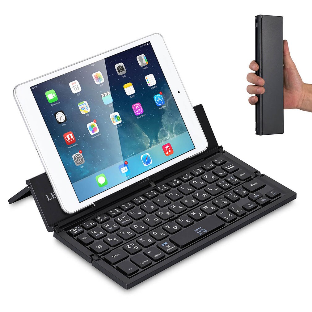 Draagbaar draadloos toetsenbord, opvouwbaar, mobiel, tablettoetsenbord voor ipad, ios, android, zwart/wit