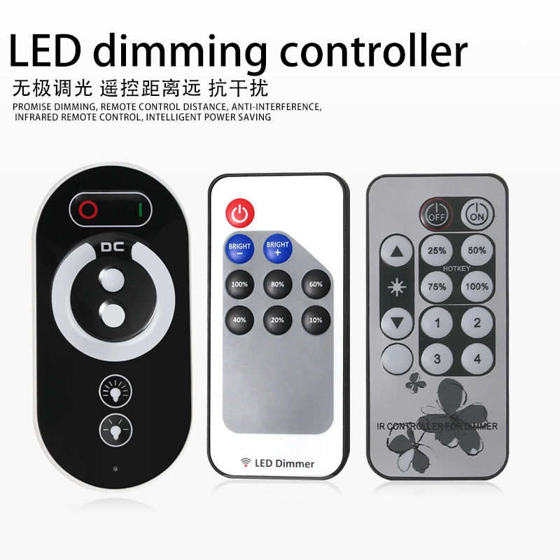 Intelligente LED-lamp dimmer Controller RF draadloze afstandsbediening Beloven infrarood dimmen Helderheid dimmen Lichtstrip 12V constante spanning downlight