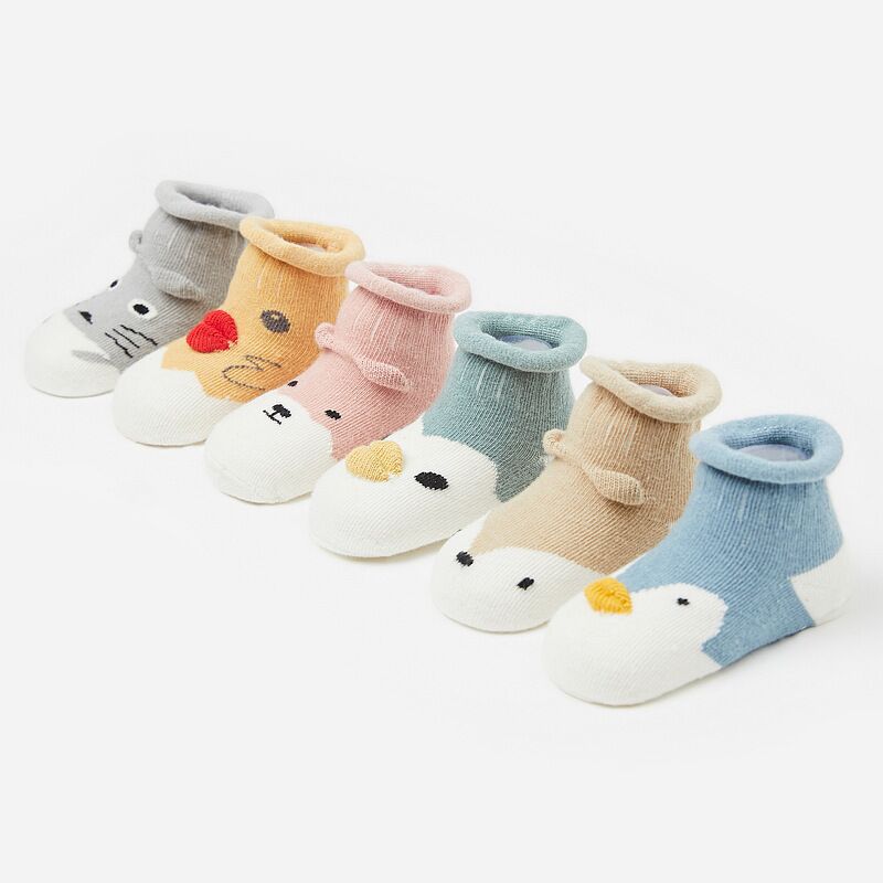 1 Paar Baby Sokken Mooie Kinderen Sokken Leuke Cartoon Dieren Anti-Slip Gebreide Warme Sokken Baby Peuter Baby Jongens meisjes Sokken