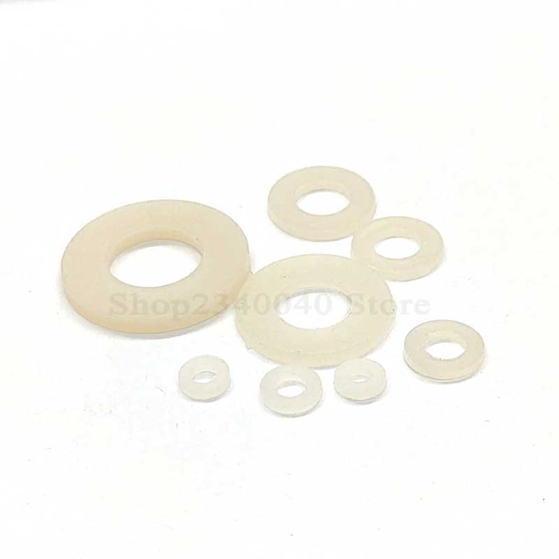 550pcs Nylon Flat Washer Set m2 m2.5 m3 m4 m5 m6 m8 m10 Gasket Set Plain White Washer Flat Pad Assortment Kit Ring