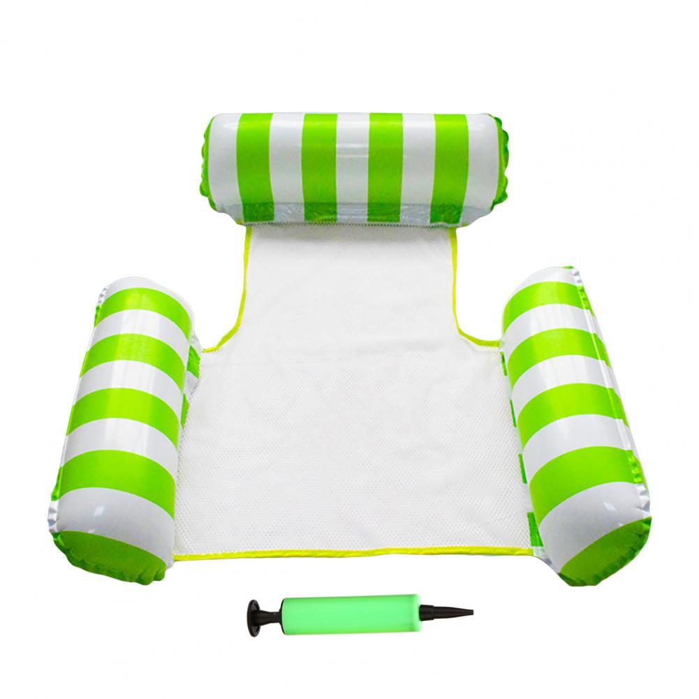Lekvrije Draagbare Ergonomisch Gestreepte Print Drijvende Fauteuil Voor Reizen:  Green  White
